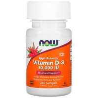 NOW Vitamin D3 10000 240 капсул