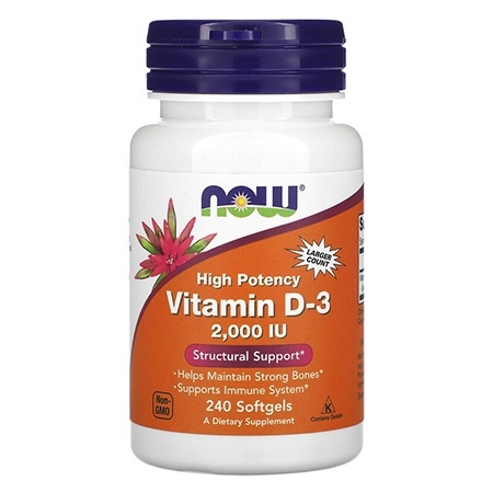 NOW Vitamin D3 2000 240 капсул