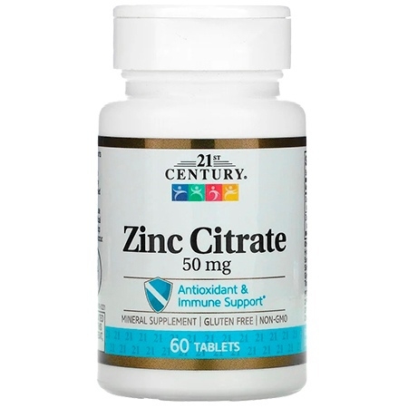 21st Century Zinc Citrate 50mg 60 таблеток