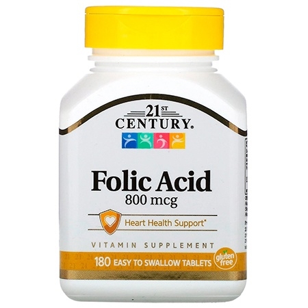 21st Century Folic Acid 800mg 180 таблеток