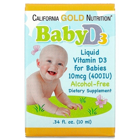 California Gold Nutrition Baby D3 Liquid 400UI 10мл