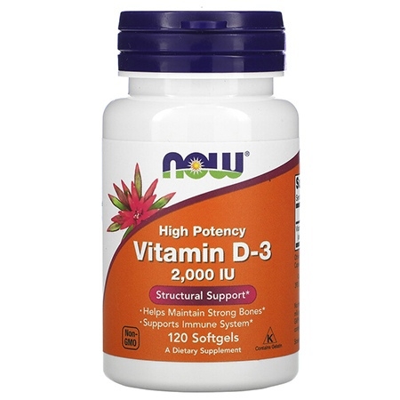 NOW Vitamin D3 2000 120 капсул