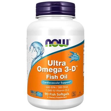 NOW Ultra Omega3+D3 1000UI 90 капсул