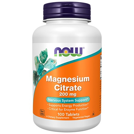 NOW Magnesium Citrate 200мг 100 таблеток