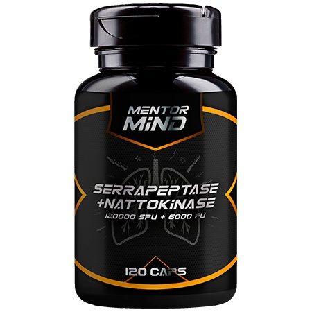 Mentor Mind Serrapeptase+Nattokinase 120 капсул