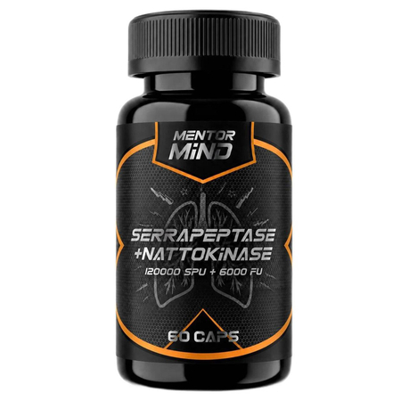Mentor Mind Serrapeptase+Nattokinase 60 капсул