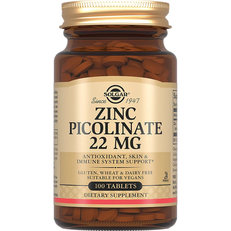 Solgar Zinc Picolinate 22mg 100 таблеток