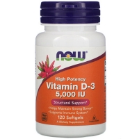 NOW Vitamin D3 5000 120 капсул