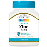 21st Century Zinc Chelate 50mg 110 таблеток